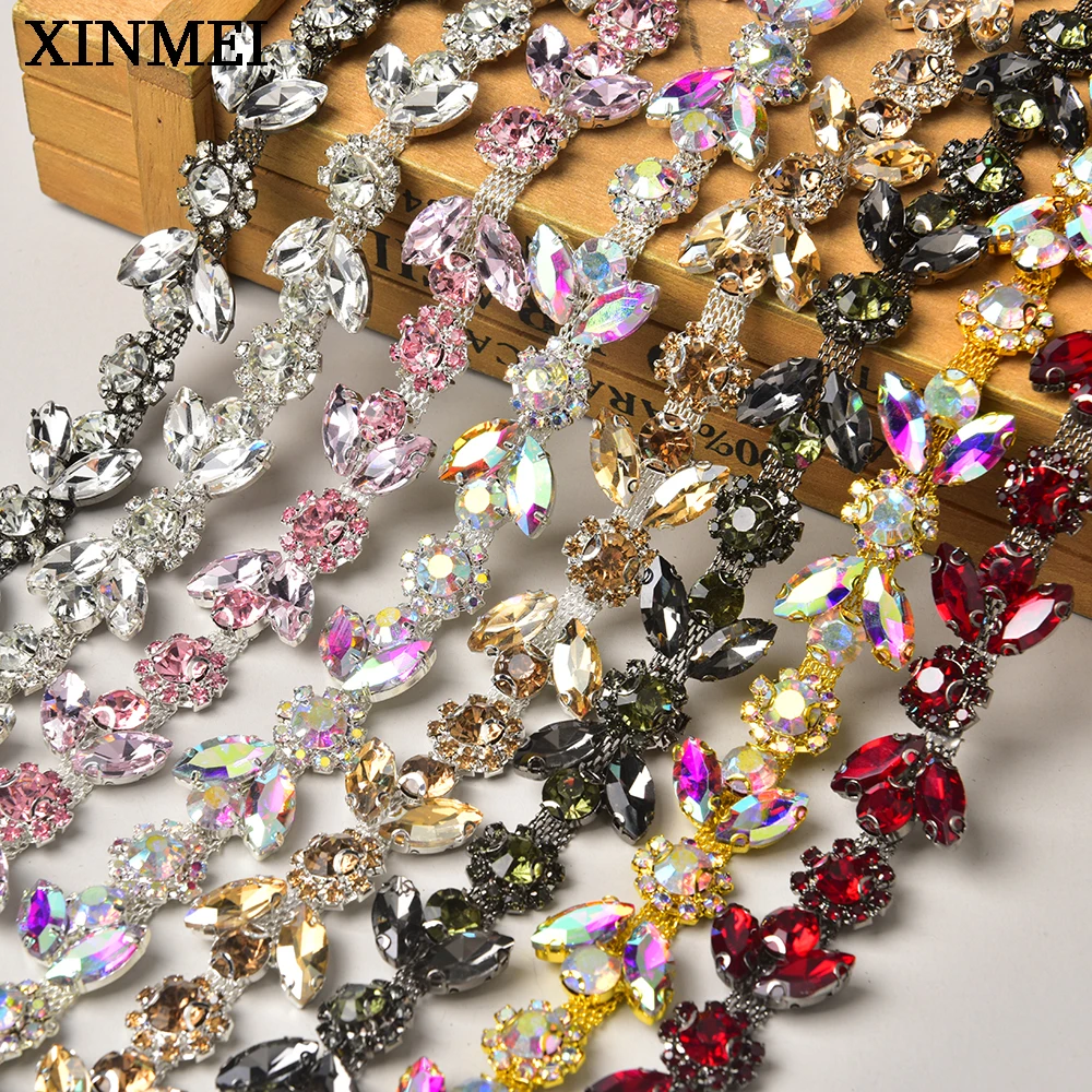 Rhinestone Claw Chain Plum Diamond Trim Clothing Horse Eye Crystal Cup Chain All-Match DIY Accessories Sew On Bags Shoes Hats