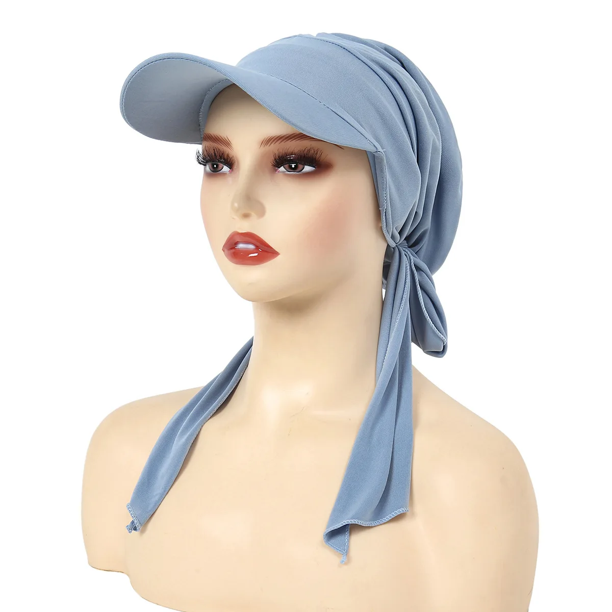 

Мусульманский женский тюрбан, шляпа с широкими полями, Солнцезащитная шляпа, женский головной платок с козырьком, Женский тюрбан