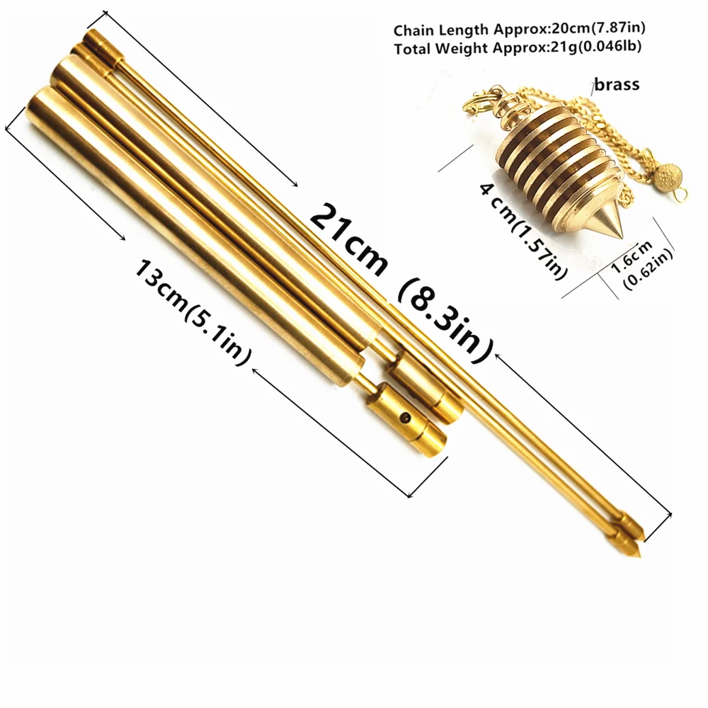 2PCS Copper Dowsing Rod, Divining Rods Upgraded Flexible Rotation Tool, Solid Copper and Brass Dowsing Rods with Gift