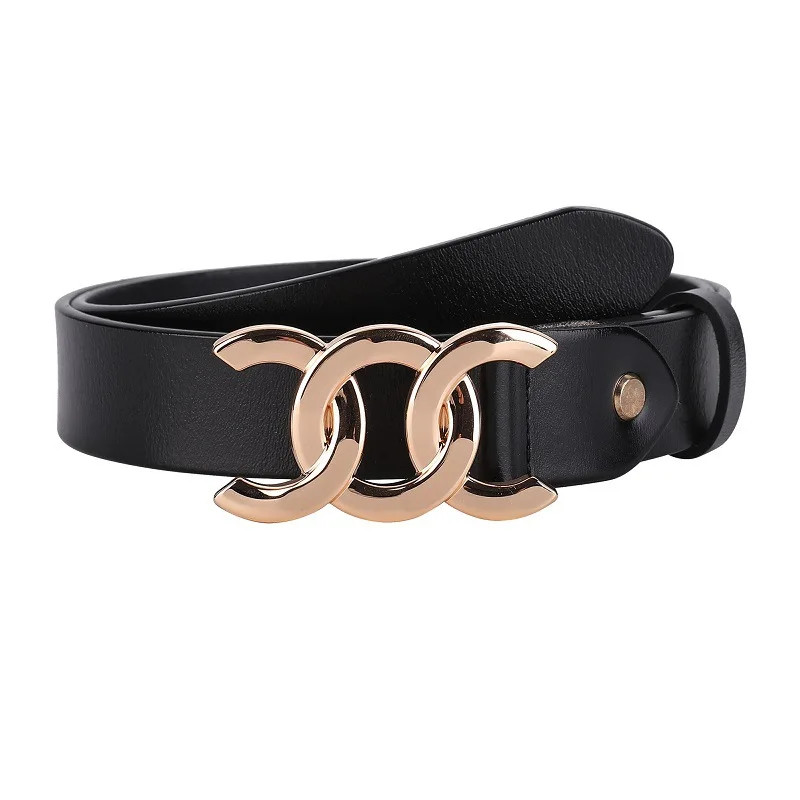 Vintage Leather Belt for Women Cowhide Belts with Slip Buckle Perfect for Jeans & Dresses Skinny Belt