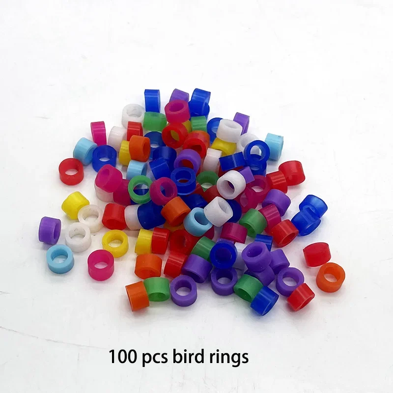 100 Stück Vogelringe mit Beinbändern in verschiedenen Farben, Innendurchmesser 2–6 mm, für Papageien, Finken, Kanarienvögel,2mm