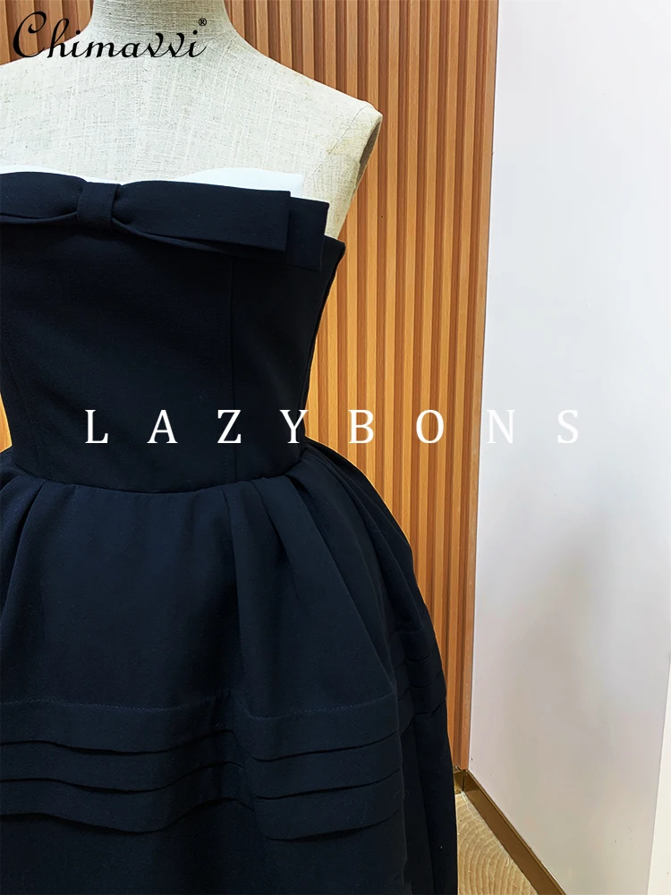 Vestido de aniversário primavera e verão nova moda high-end socialite arco princesa tutu vestido sexy menina fora do ombro tubo vestidos superiores