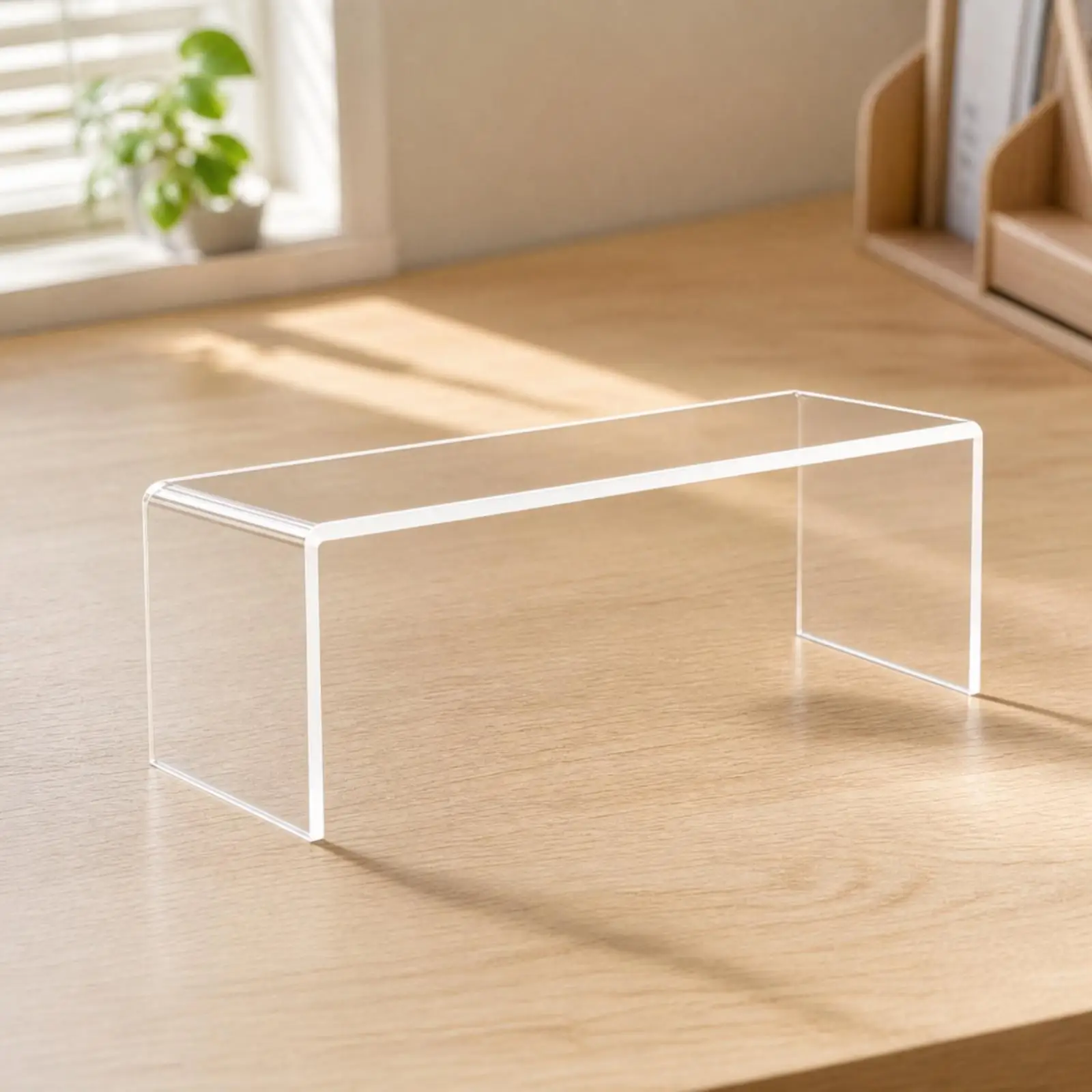 Transparent Acrylic Display Riser No Assembly Required Rectangular Acrylic Display Riser Collectible Showcase Clear Versatile