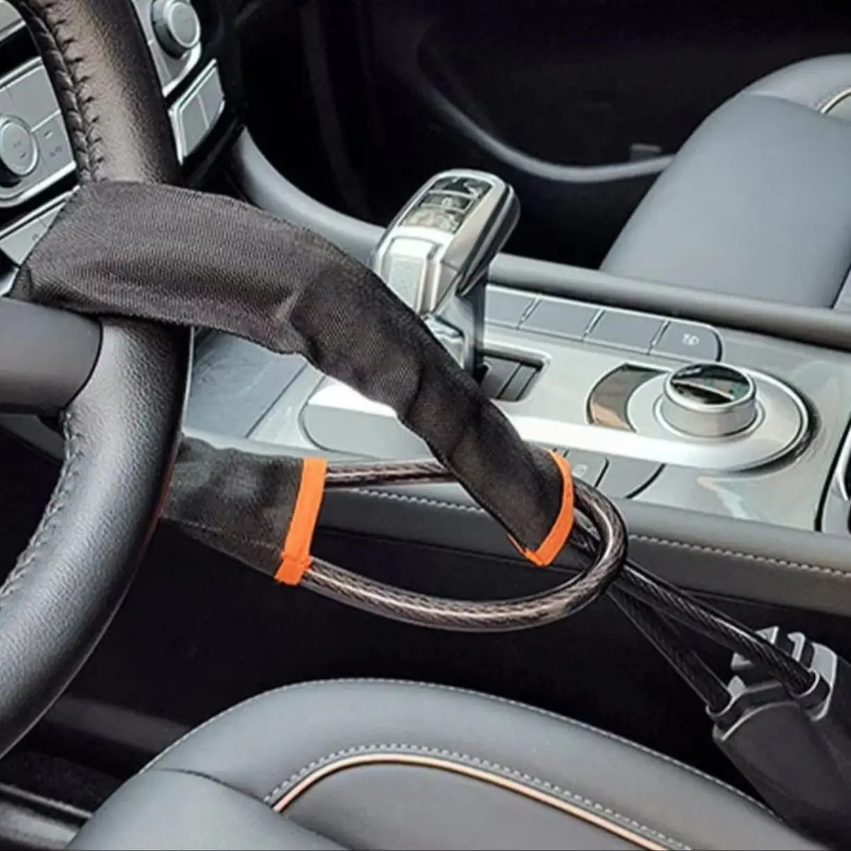 Car Steering Wheel Lock, Anti-Theft Steel Cable Security Lock, Universal Vehicle Safety Device for Cars