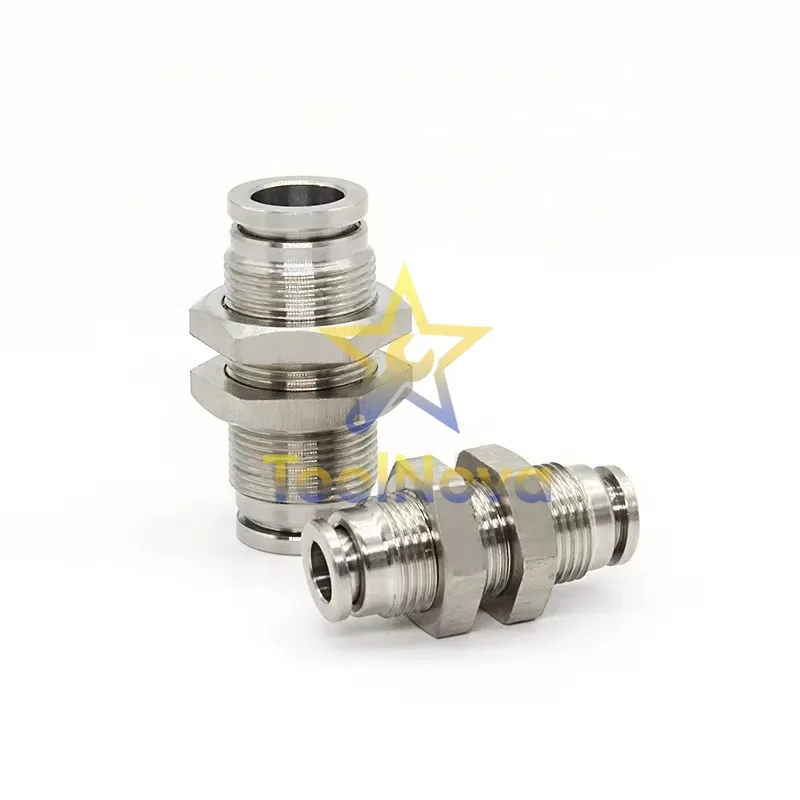 2026*Hotsale* Stainless Pipe Fittings Straight Through 304L Metal Pneumatic Threaded Joint Push in Quick Connectortor