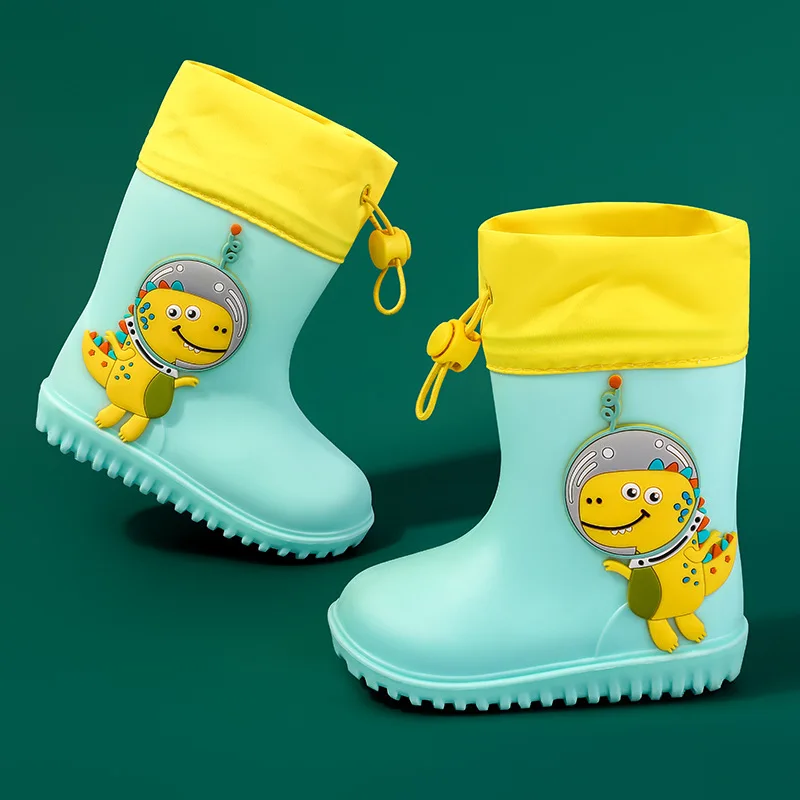 New Fashion Pink Unicorn Rain Boots Kids Water Shoes for Girl Childhood Blue Astronaut Boys Rainboots Children Waterproof Shoes