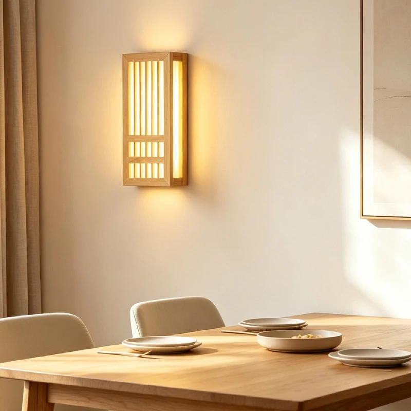 Wood Acrylic Rectangular Wall Light LED Wall Lamps Warm Lights Pine Grid Design Living Room Bedroom Bedside Home Decor Lighting