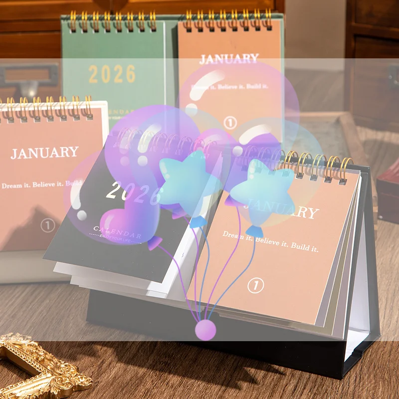 

Настольный календарь на 2026, мини-портативный простой английский настольный календарь ручной работы, офисный ежедневный декор для учебы, аксессуары для стола