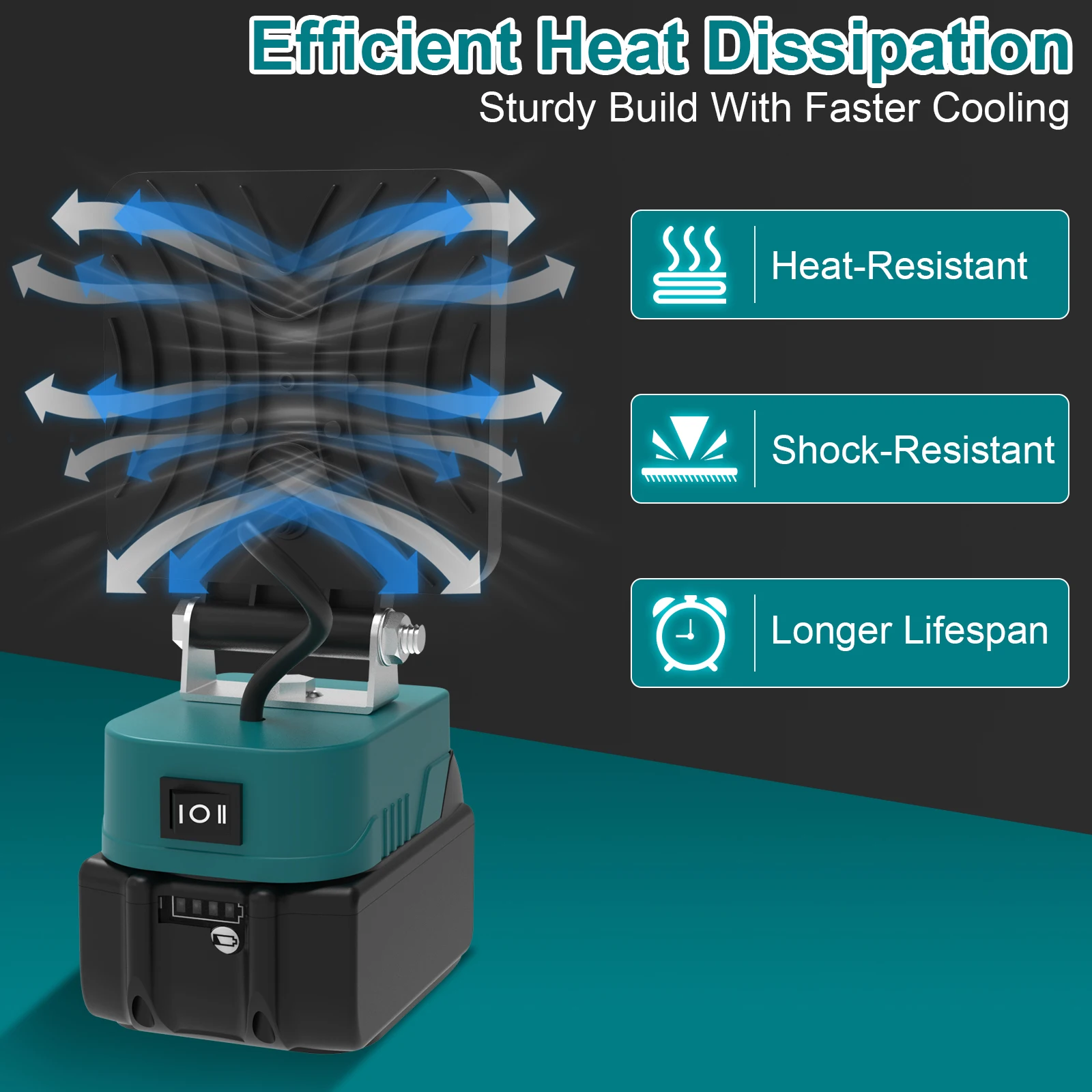 48 واط المحمولة LED ضوء العمل لديوالت/ميلووكي/ماكيتا 5200LM اللاسلكي ضوء العمل قاعدة قابلة للتعديل قابلة للشحن LED كشاف ضوء