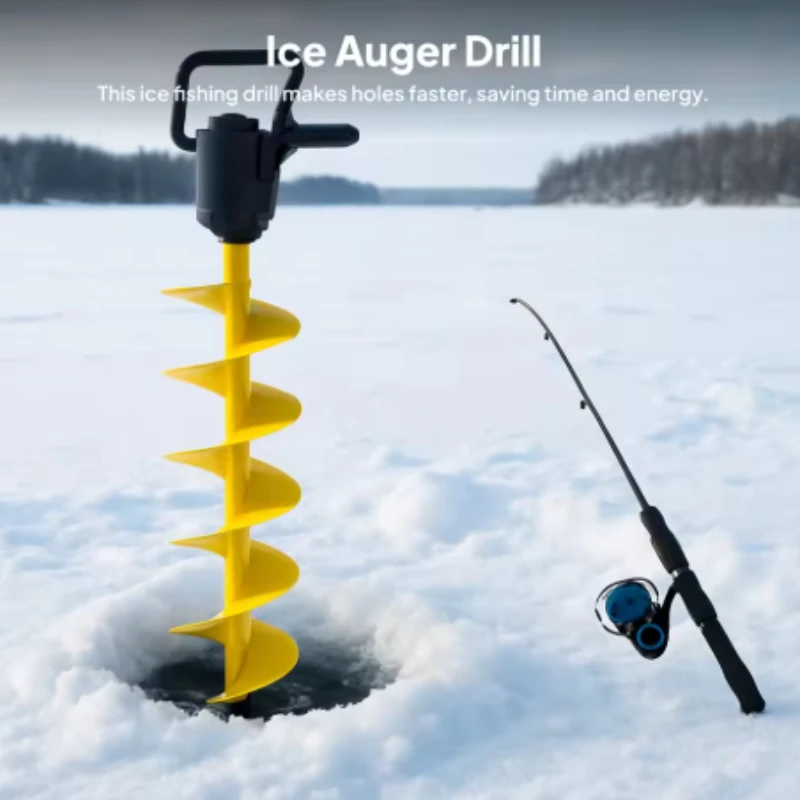 Ice Drill Probe Portable Aluminum Alloy Ice Fishing Excavation 6 Inch Ice Fishing Drill Suitable for Sea Fishing Outdoor Winter