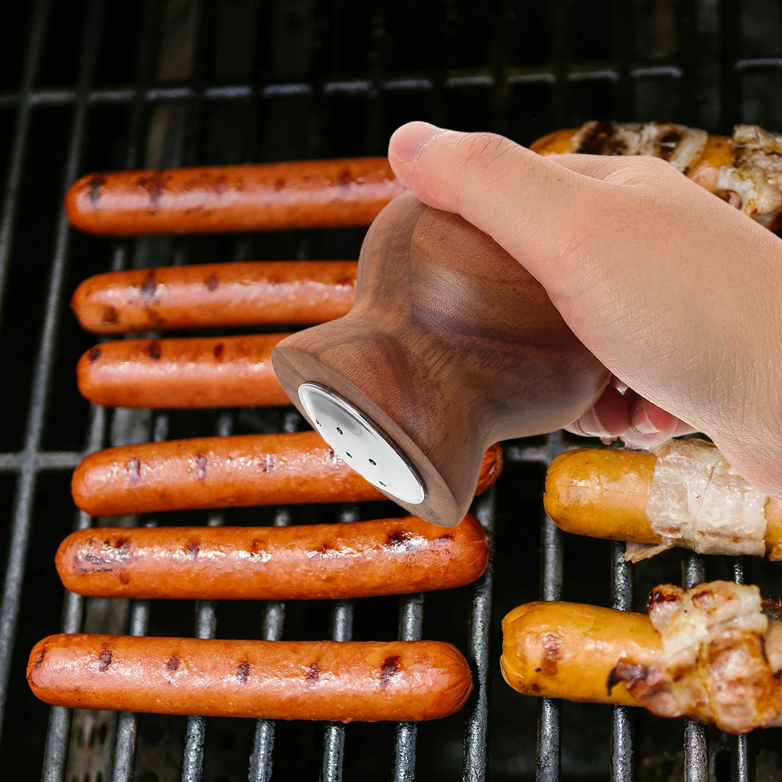 

Pepper Grinder Dispenser Multifunctional Condiment Bottle Stainless Steel Wood Portable Durable Kitchen BBQ Accessory