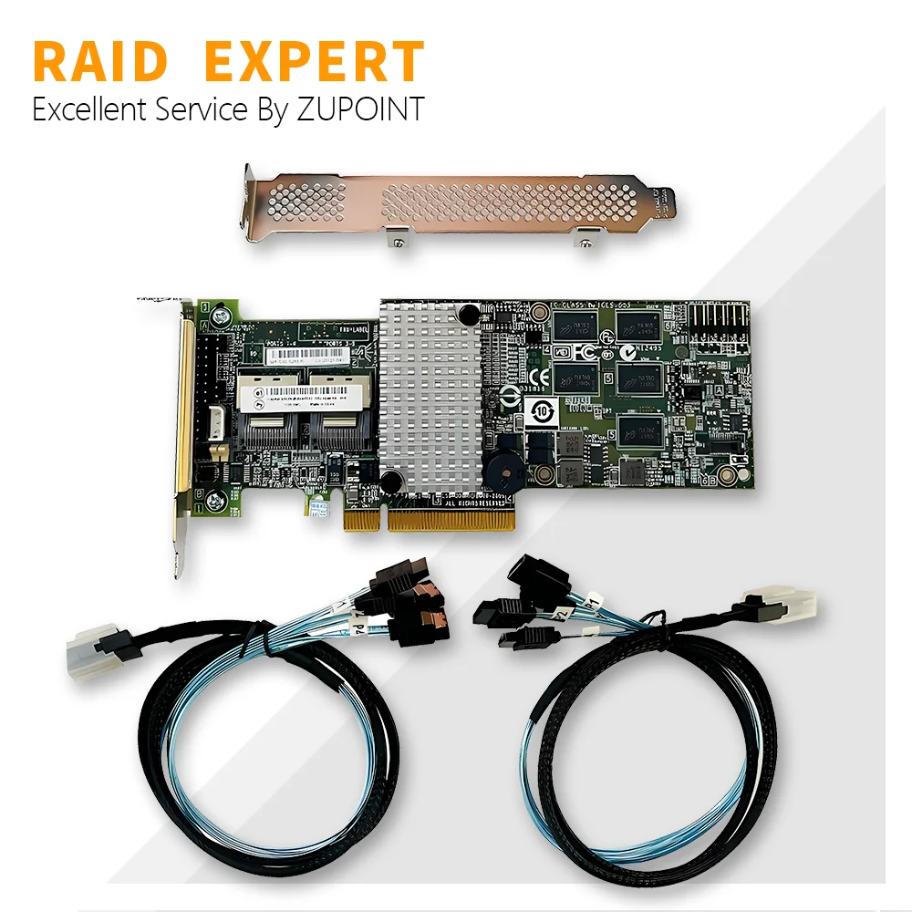 

ZUPOINT LSI MegaRaid 9260-8i RAID Controller Card LSI00202 SAS SATA PCIE Expander Card + SFF-8087 to SATA