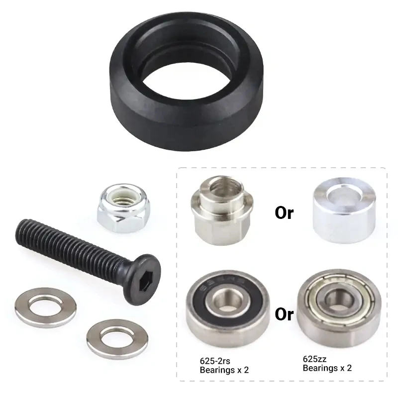 10Sets/Lot Openbuilds Delrin POM Solid V Wheel Kit with 625ZZ 625RS Bearings for V-Slot Aluminum Profile 3D Printer Parts