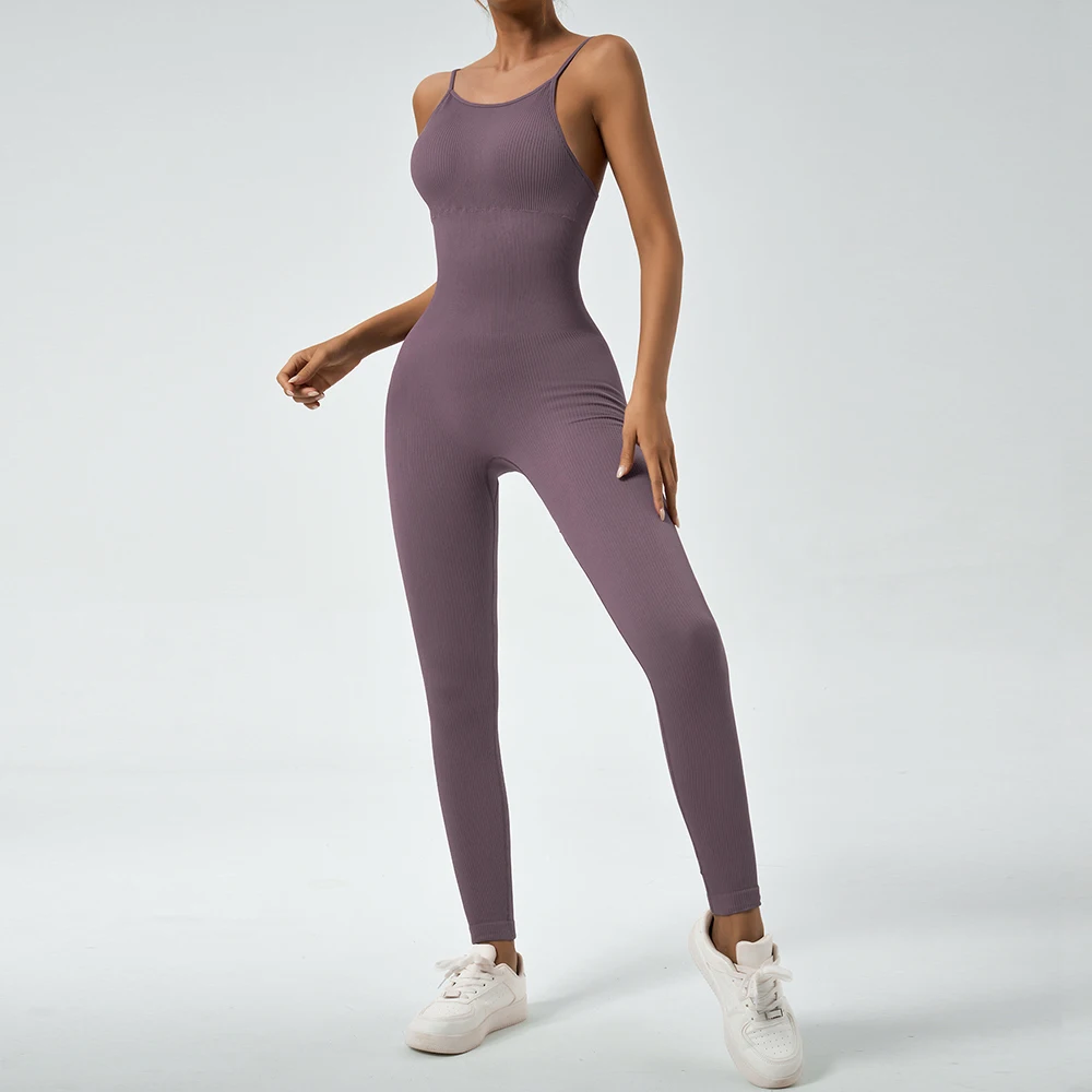 One Piece Yoga Suit Women Backless Cross Seamless Gym Jumpsuit Adjustable Thin Strap Sports Workout Breathable sexy Jumpsuit