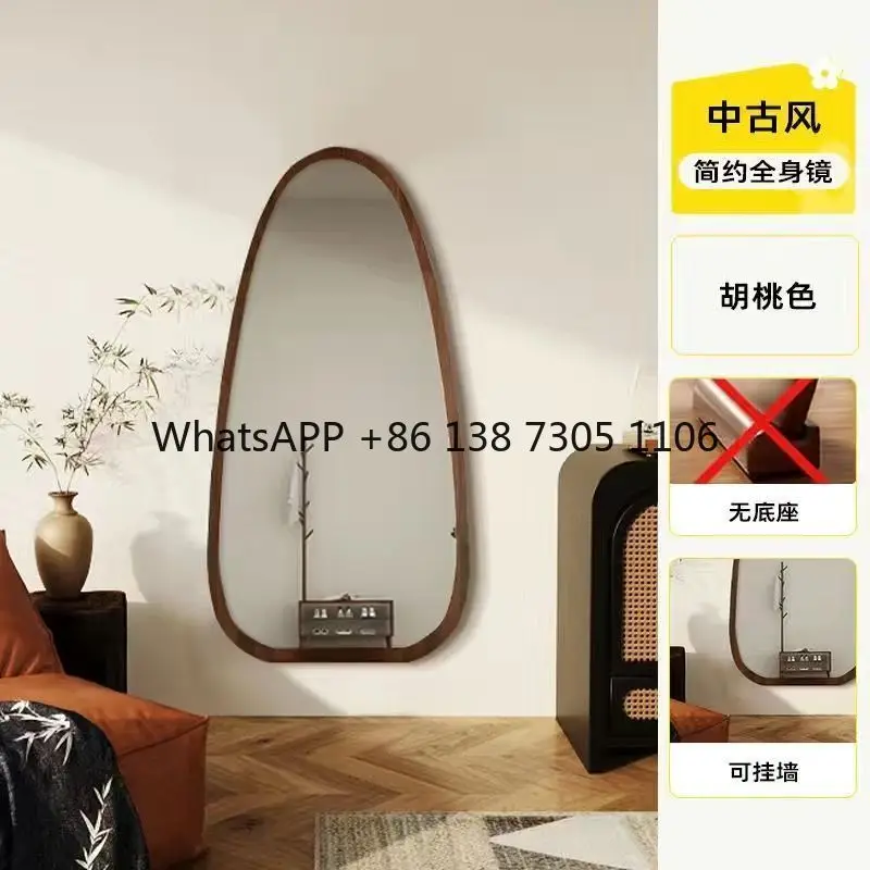 Girls' bedroom fitting mirror antique full-body special-shaped full-length mirror household floor mirror wall hanging