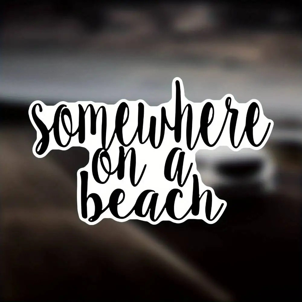 On A Beach Car Stickers For Laptop Water Bottle Macbooks Car Truck Van Suv Motorc Waterproof Stickers For Decorating Car Windows