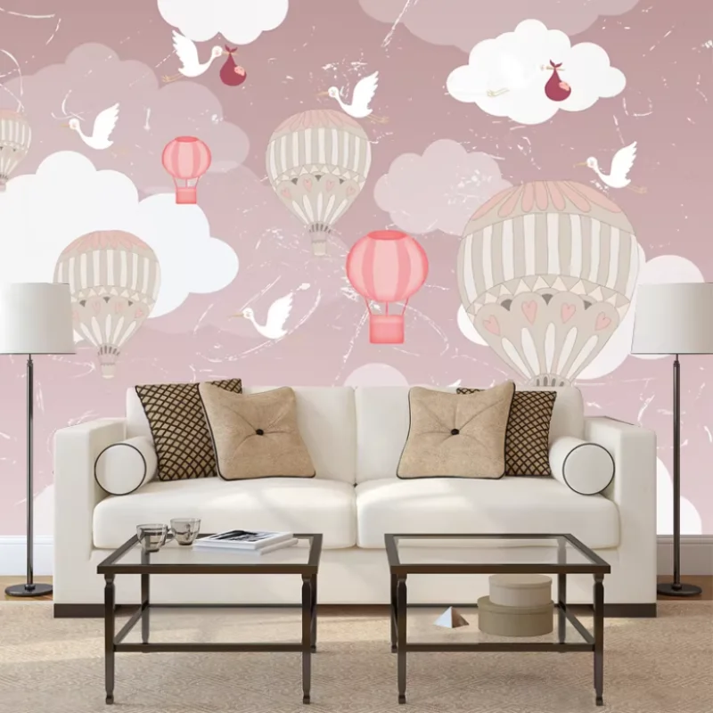 

Custom wallpaper cartoon hot air balloon papier peint background wall Children's room mural living room wallpapers home decon
