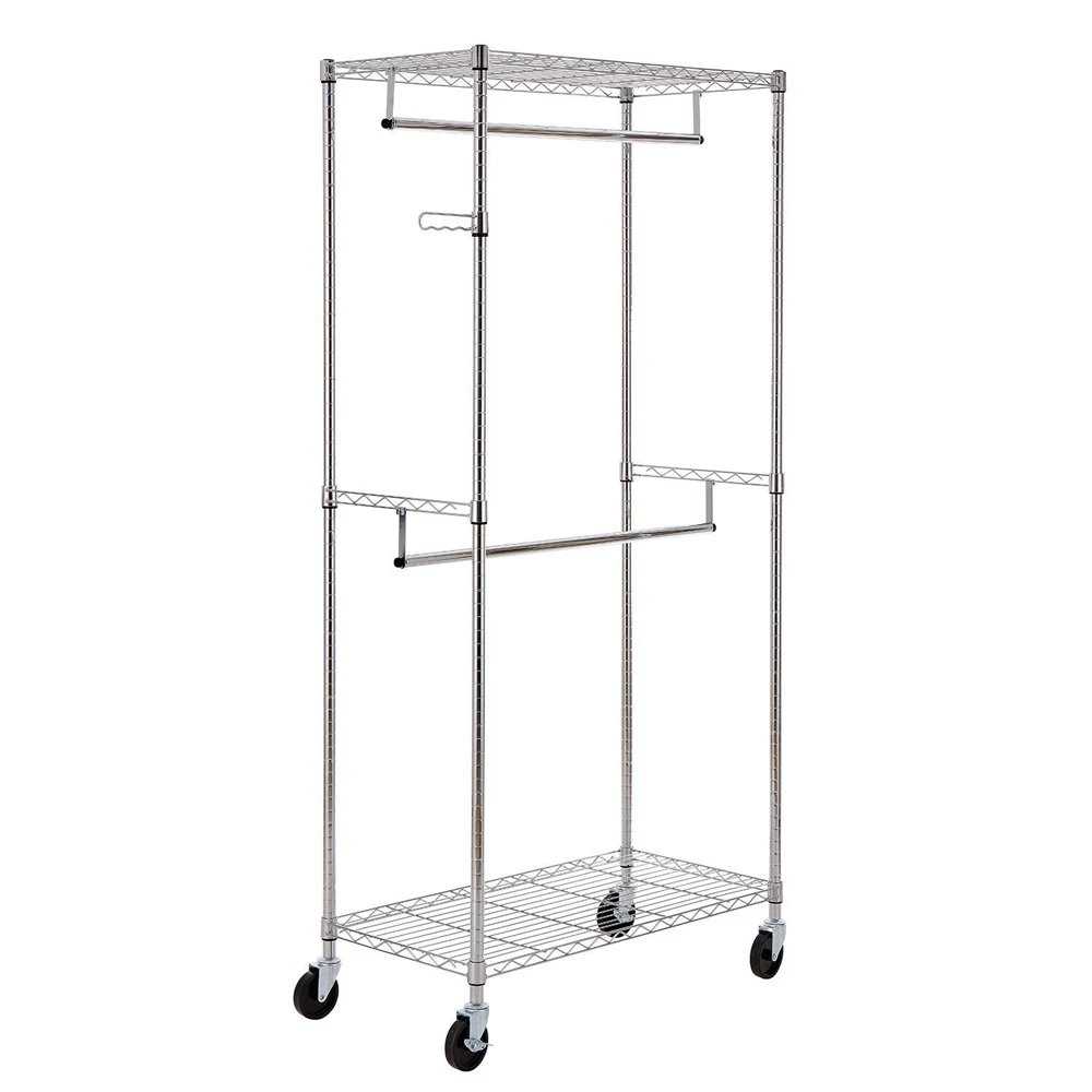 

Closet Organizer, Garment Rack, Clothes Hanger Home Shelf,Heavy Duty Chrome,organize belts, ties, shoes, purses and other stuffs