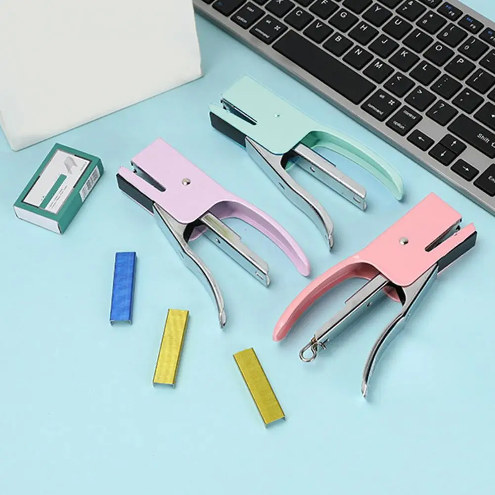 Handheld Stapler Compact Lightweight Stapler with 1000 Labor-saving Office Helper for Home School Use Portable Study Office