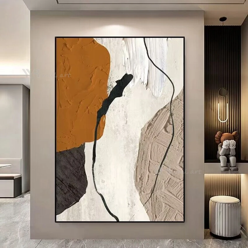 

Nordic Modern Abstract Creative Collage Pure Handmade Oil Painting Home Decoration For Bedroom Dining Room Living Room And Mural