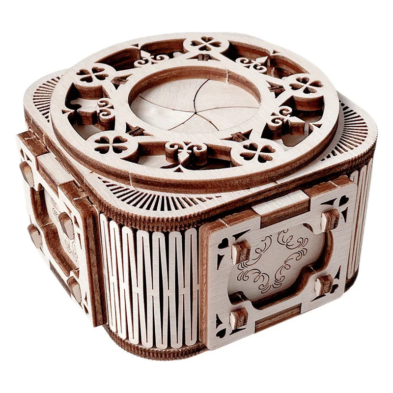 

Grid UGUTER Clover Music Box 3D Wooden Puzzle Assembling Music Box Creative Gifts