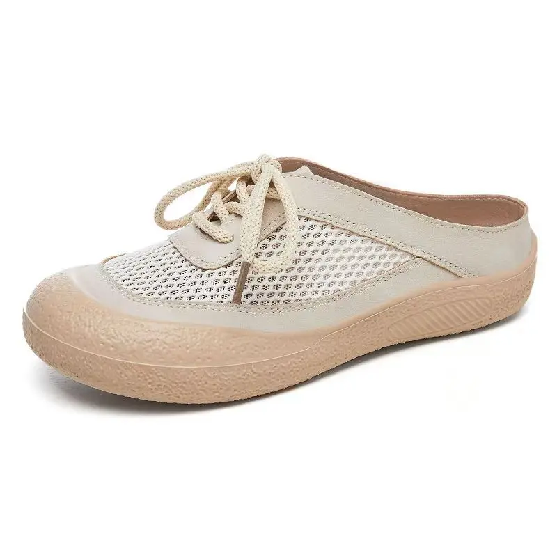 المرأة الصيف جديد باوتو شبكة نصف النعال لينة وحيد عدم الانزلاق تنفس في الهواء الطلق شبشب رياضي غير رسمي المشي النعال الصنادل