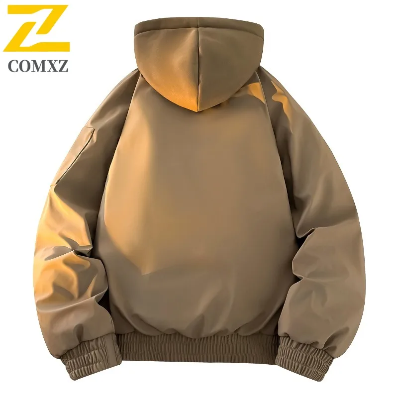 COMXZ Cold Proof  Winter Padding Work Glamorous Techwear Minimalist Puffer Jacket Streetwear Loose Down Jacket Men's Clothing