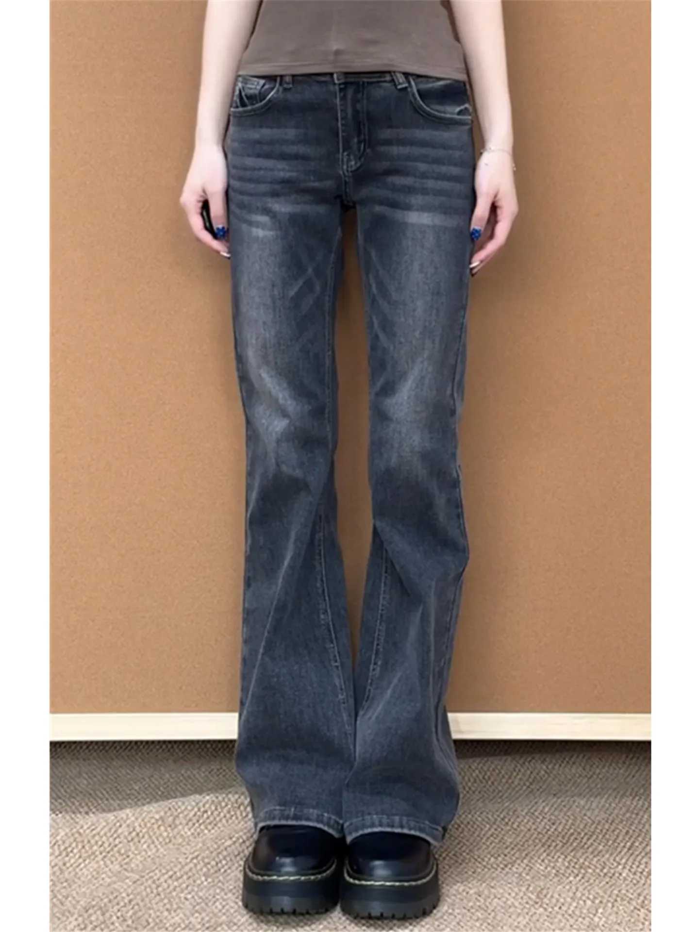 

American Vibe Extended Low Waist Flared Jeans Women's Spring Summer Slimming Long Leggings High Waist Bell Bottoms