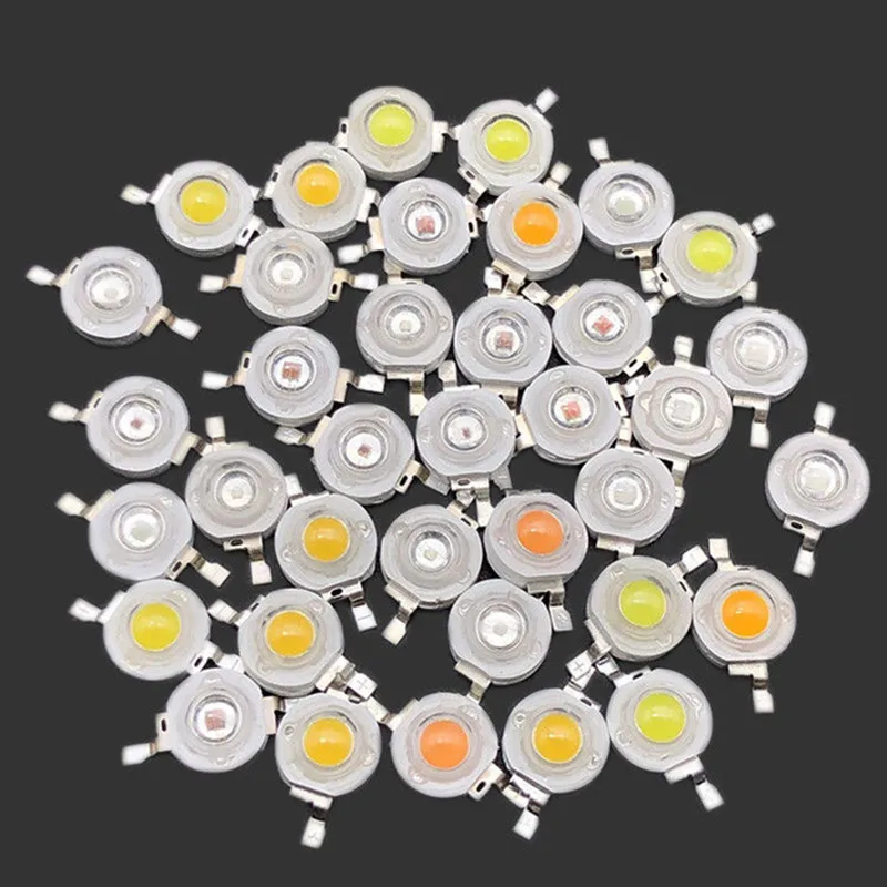 100PCS LED Bulbs High Power 0.5W 0.75W 3V Warm Cold White Red Blue Green 150MA  Lamp Beads Light Pure Chips For Blubs Downlight