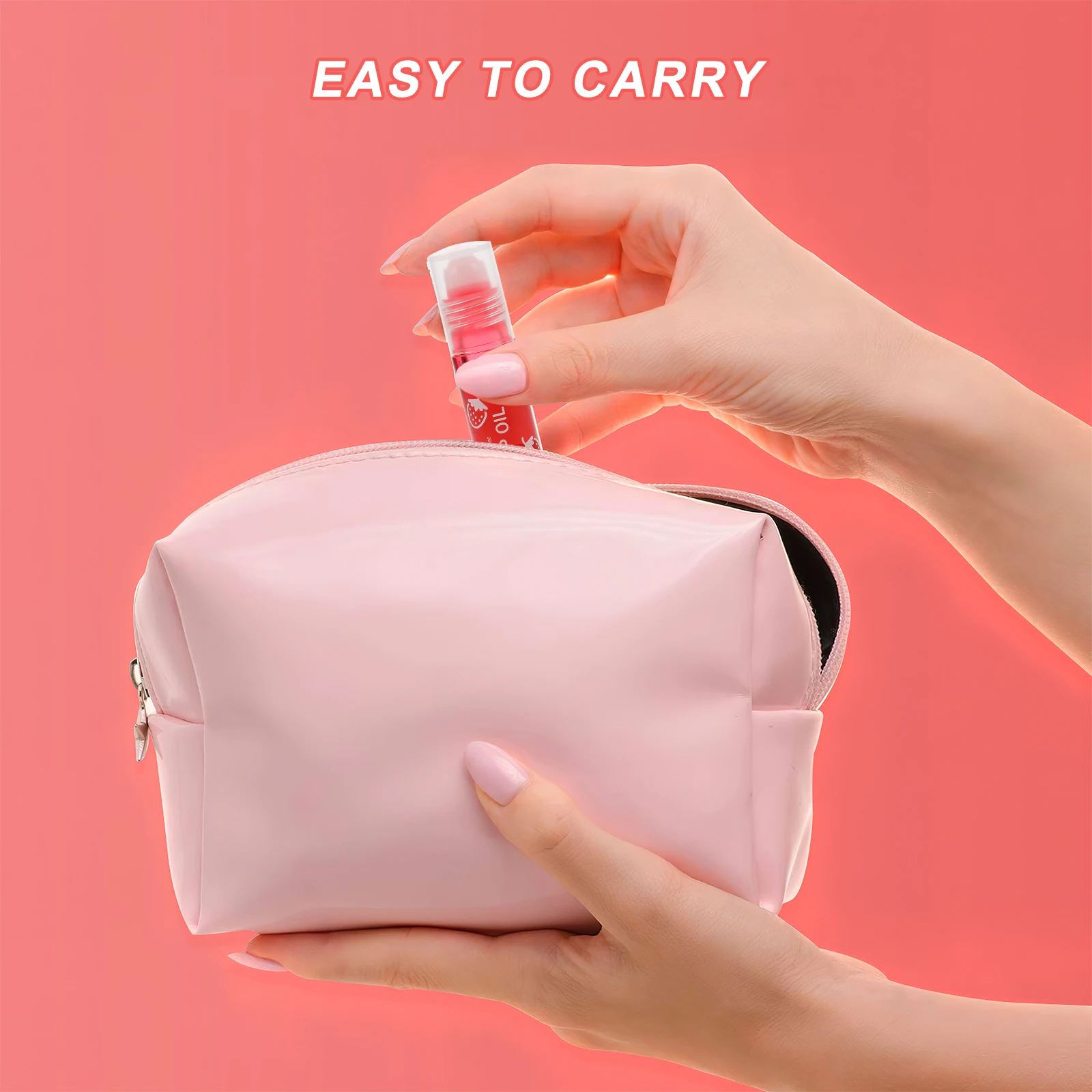 ลิปออยล์กลิ้งแบบโรลออน กลิ่นพีช ให้ความชุ่มชื้น โปร่งแสง ผสมสารสกัดจากผลไม้ บำรุงริมฝีปากให้อวบอิ่มยาวนาน