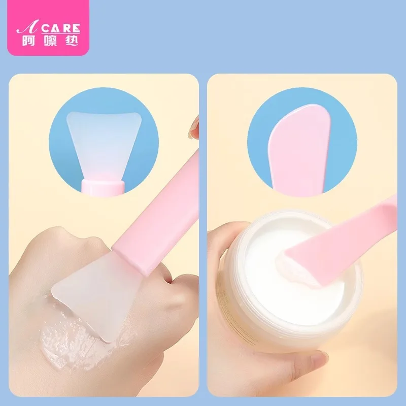 

DX01/Mask Brush/F1PQ0-Dual head dual-use silicone smear stick digging spoon yard face clay mask scraper stirring rod