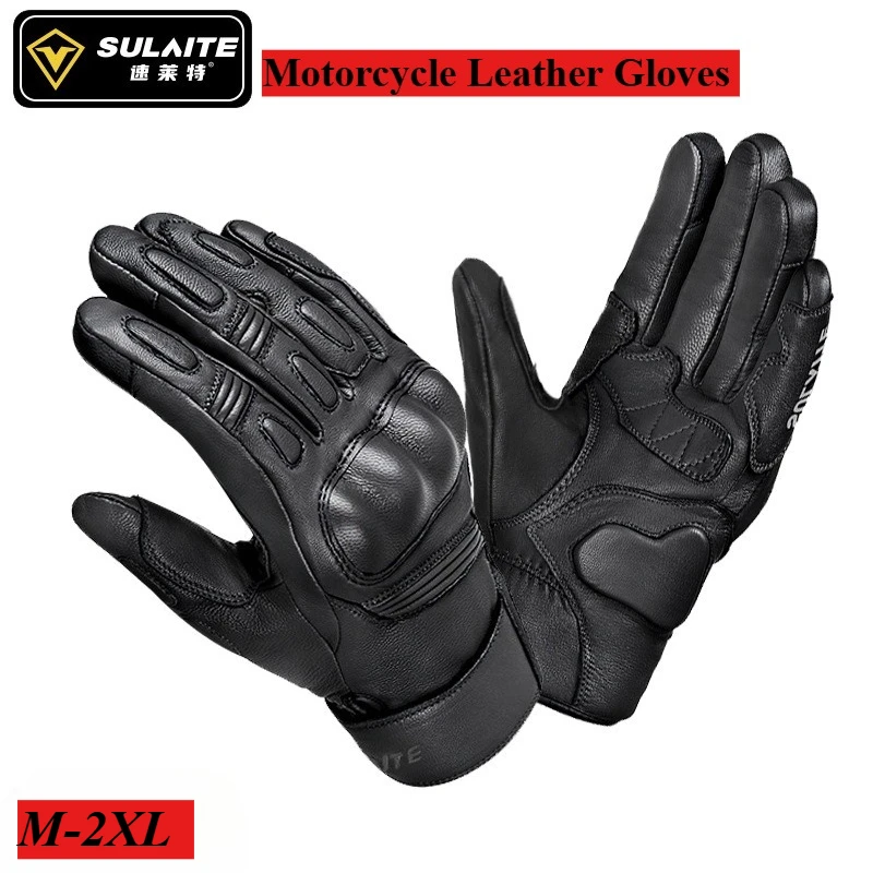 

Зимние термоперчатки Suright для мотоцикла, кожаные перчатки для верховой езды из натуральной овчины, перчатки с длинными пальцами, мотоциклетное оборудование, размер M-2XL