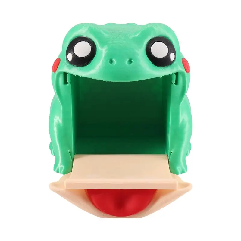 A02F-Cute Frog Interactive Toilet Paper Dispenser Flip Style Cartoon Bathroom Organizer For Home Kitchen