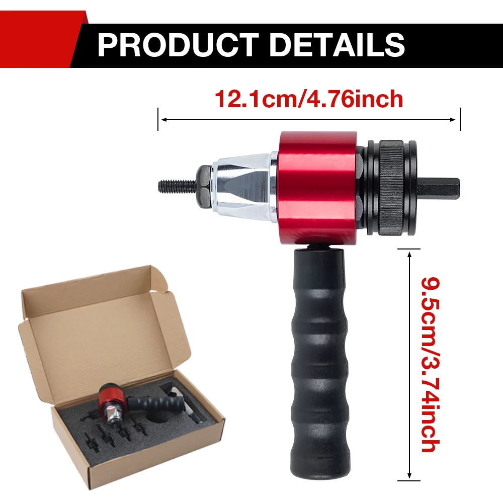 Rivet Gun M3 M4 M5 M6 M8, Household Electric Rivet Nut Gun Converter, Industrial Grade Nut Riveting Tool, Fast Nut Riveting Tool