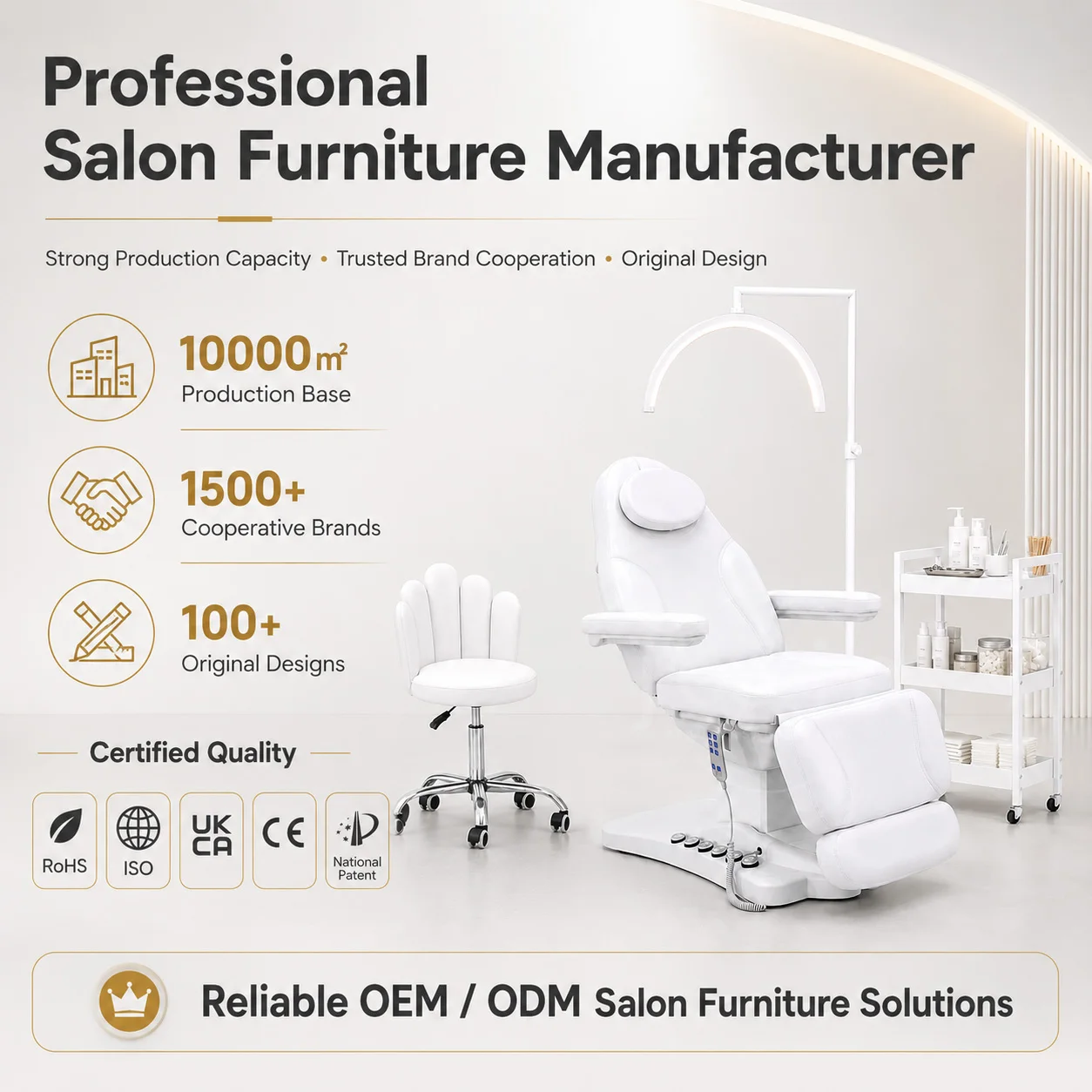 JOXIN Reclining Beauty Bed with Adjustable Headrest Easy Clean Cushion for PMU Studio for Beauty Equipment Supplier Orders