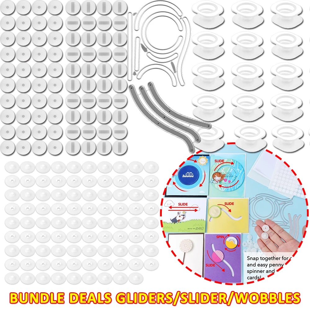 Bundle Deals Snap'n Slide/Mini Action Wobbles/Gliders for Slider Cards Rotating Sliding Easy Interactive Elements DIY Tool 2026