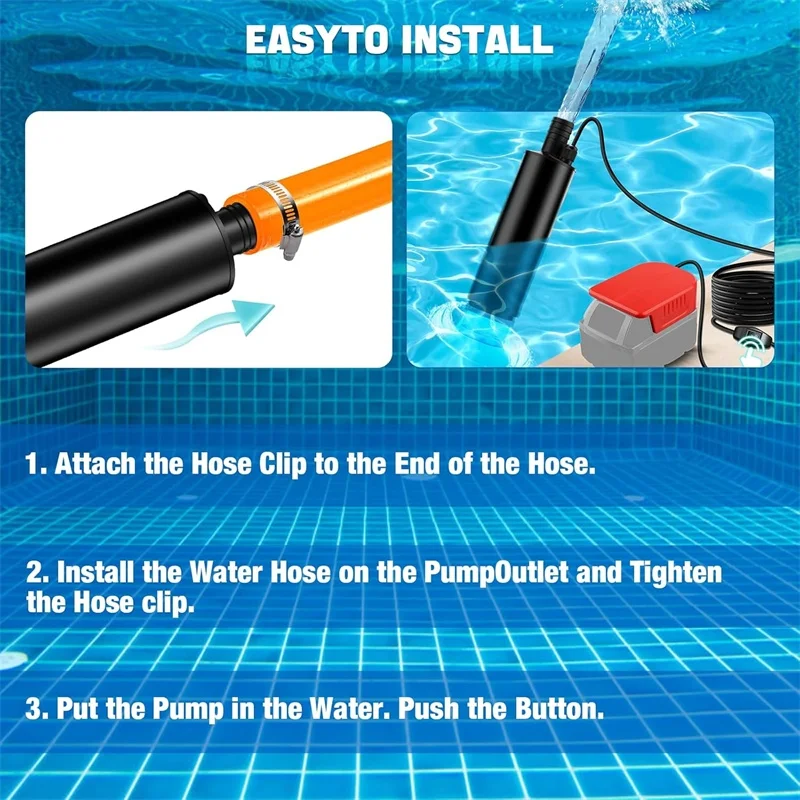 Akku-Öl-/Wasser-Sumpfpumpe für Milwaukee, 18 V Batterie, 120 W Regenfass-Wassertransferpumpe, elektrische Nutzpumpe für den Garten