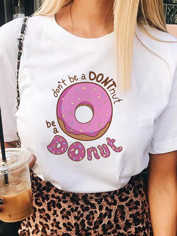 Women Donut T shirt Lovely Clothing Lady Short Sleeve Casual Cartoon Fashion Clothes Print Tee Top Tshirt Female Graphic T-shirt