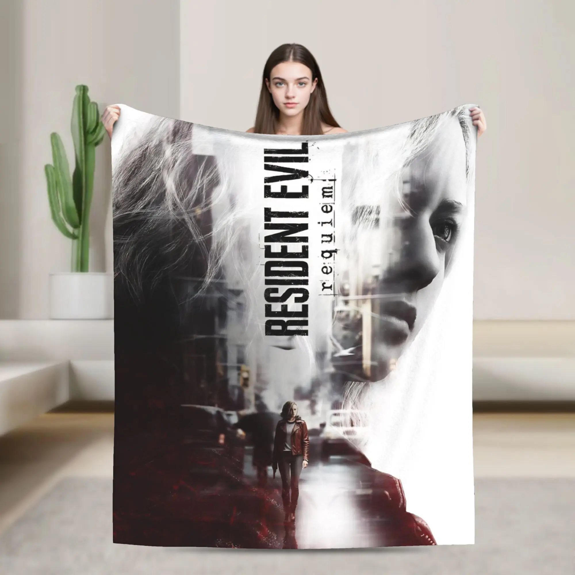 Super Soft Residents Evils 9 Requiem Game Fans Throw Blanket Premium Fleece Flannel Blanket Fuzzy Plush Blankets All Season Use