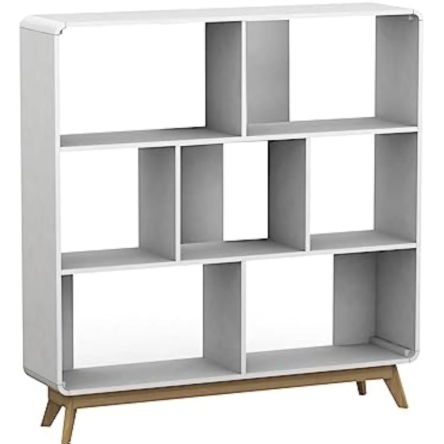

Ren Home Leva Scandinavian Double Rounded Bookcase, White