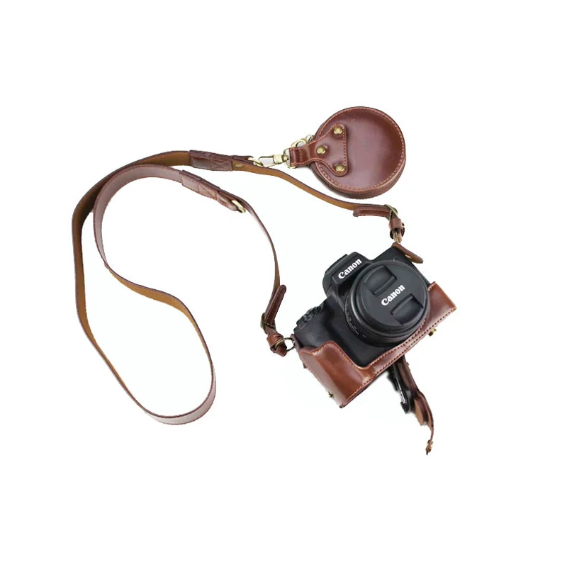 Luxus Kamera Video Tasche PU Leder Fall Ganzkörper Schutz für Canon EOS M50 MarkII M50II M50 15-45mm Objektiv Schutzhülle