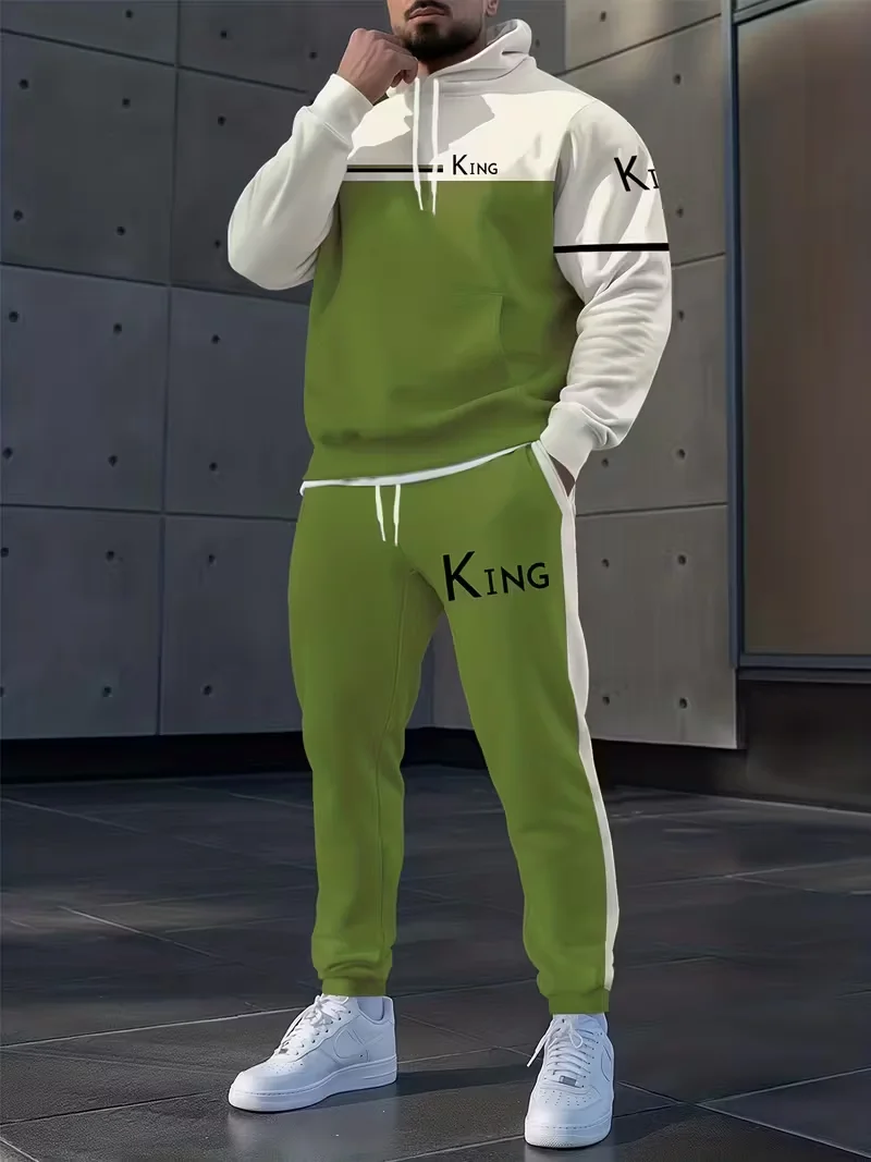 

Autumn and Winter Men Hoodie Set K Letter Men Hoodies Pants Sets Street Wear Sports Set Hoodies 2 Pac Set Tracksuit Sets