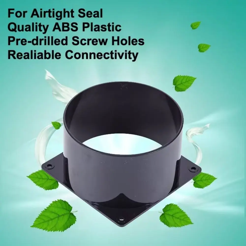75/100/120/150mm Flange Connector ABS Black Air Ducting Connection Flange Straight Flange Pipe Fitting