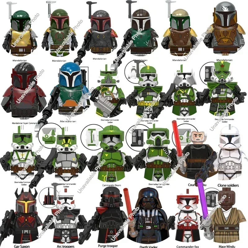 Hot Toys 36Pcs Building Blocks Compatible Star Wars Legions Figure Dolls Mandalorian Collectibles Blocks Figure Model Toys Gifts