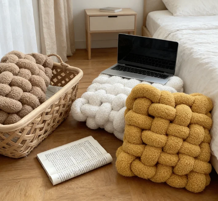 

Мягкая декоративная квадратная подушка из овечьей шерсти для дивана, оконного проема, домашнего использования