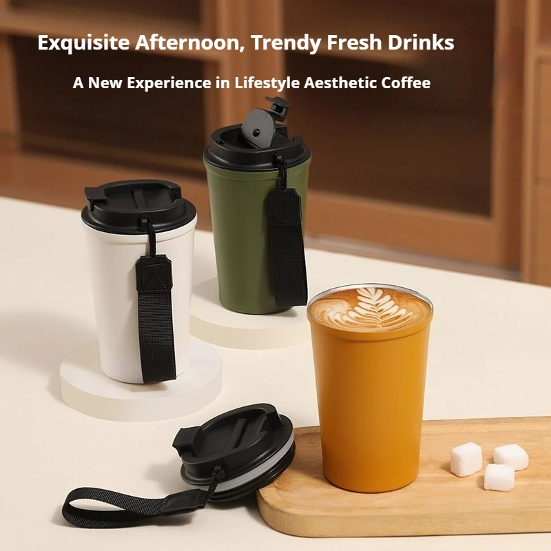 304 Stainless Steel Coffee Mug Vacuum Insulated Cup Heat Cold Retention Portable Car Travel Mug