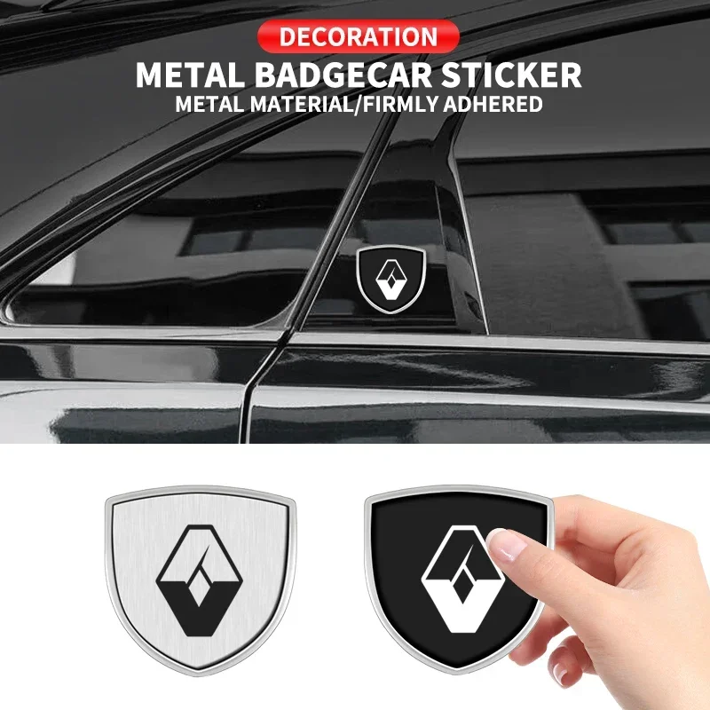 1/2pcs Car Styling 3D Metal Emblem Body Window Sticker Decal For Renault Clio Captur Megane Kadjar Talisman Trafic Sandero