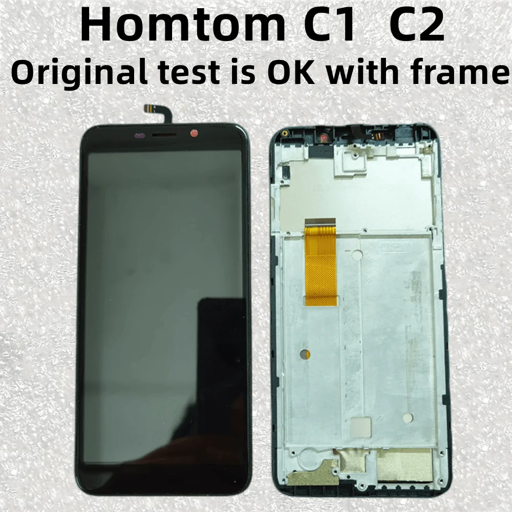 ЖК-дисплей для Homtom C1 C2, сенсорный экран мобильного телефона, внутренняя и внешняя замена встроенного экрана с рамкой