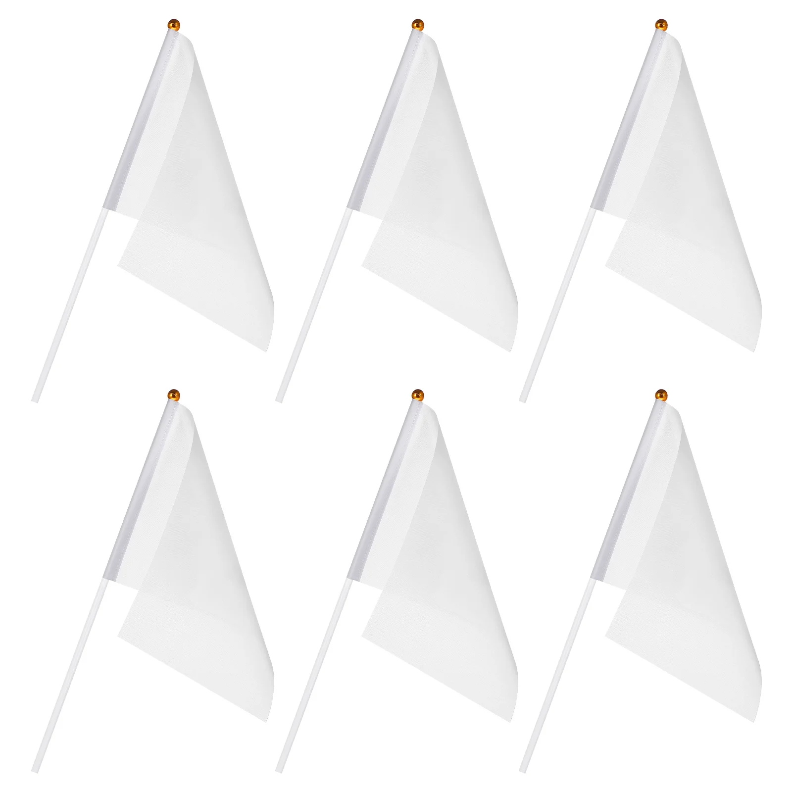 24 Pcs Signs Lawn Flags Graffiti Referee White Mini Waving on Stick Landscape Cheering Blank