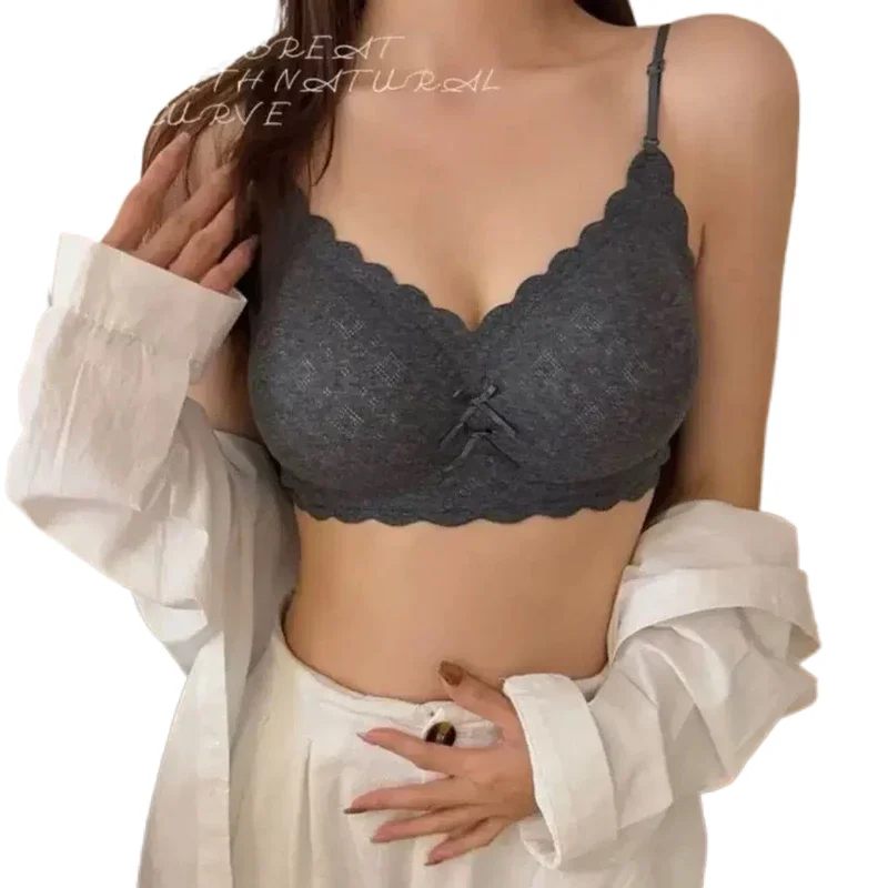KUCLUT Sexy Seamless Women's Bra with Thin Straps Small Breast Push-Up Removable Shoulder Straps And Beautiful Back Design